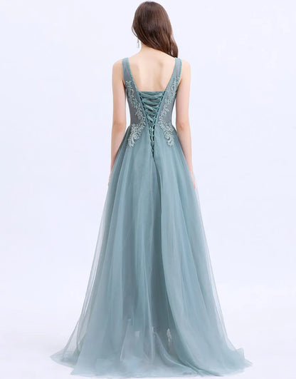 Wholesale Evening Dress A-Line V-Neck with Appliques Chiffon