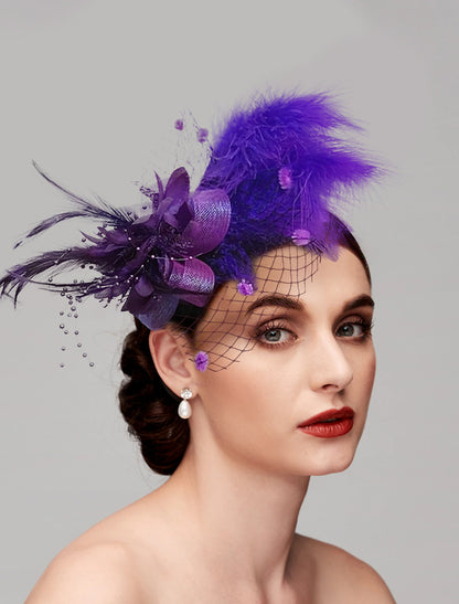 Wholesale Feather / Net Fascinators / Headwear with 1PC Wedding / Special Occasion / Ladies Day Headpiece