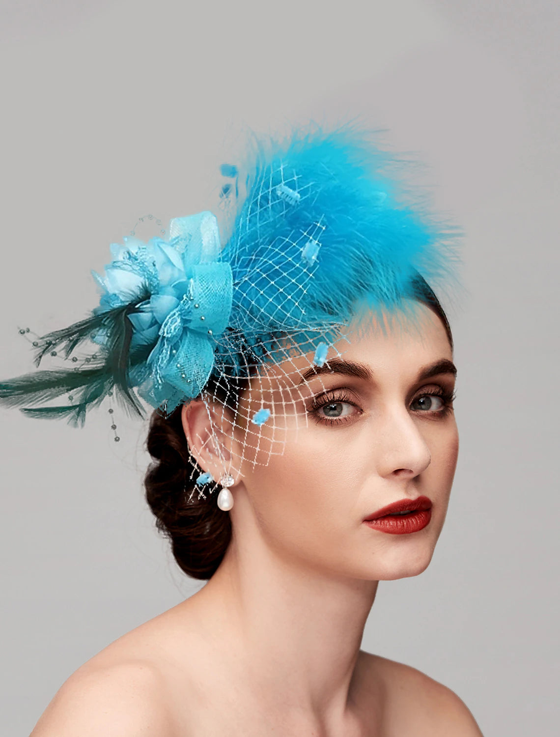 Wholesale Feather / Net Fascinators / Headwear with 1PC Wedding / Special Occasion / Ladies Day Headpiece