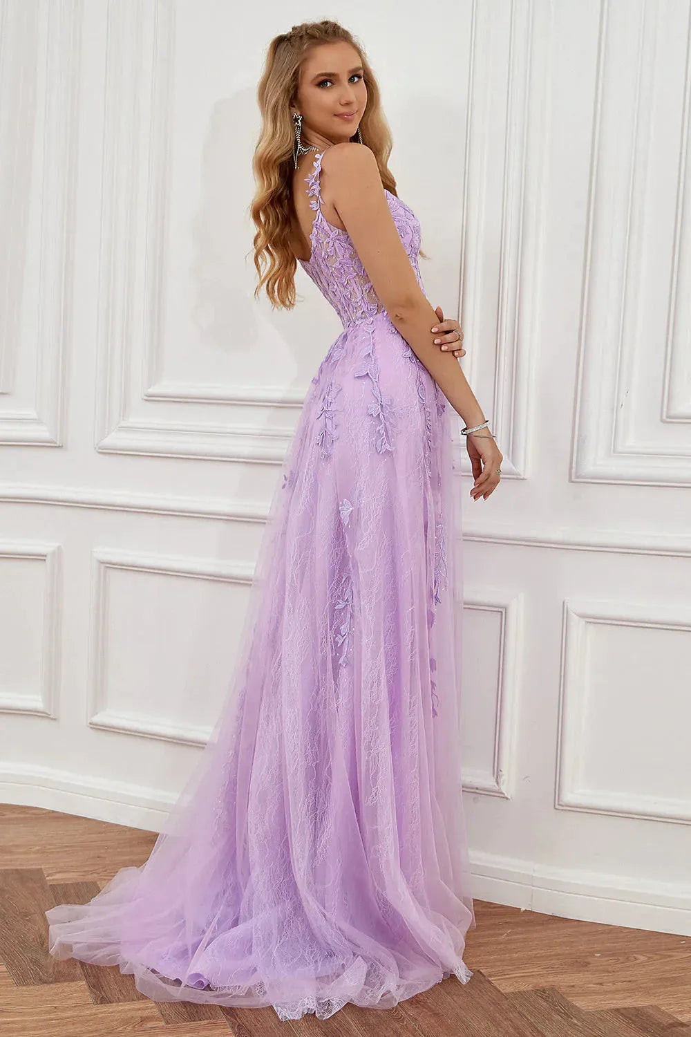 Wholesale Prom Dress A-Line Spaghetti Straps Zipper Back With Appliques