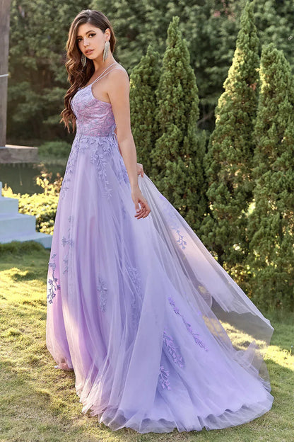 Wholesale A-Line Double Up Prom Dress With Appliques Straps Lace