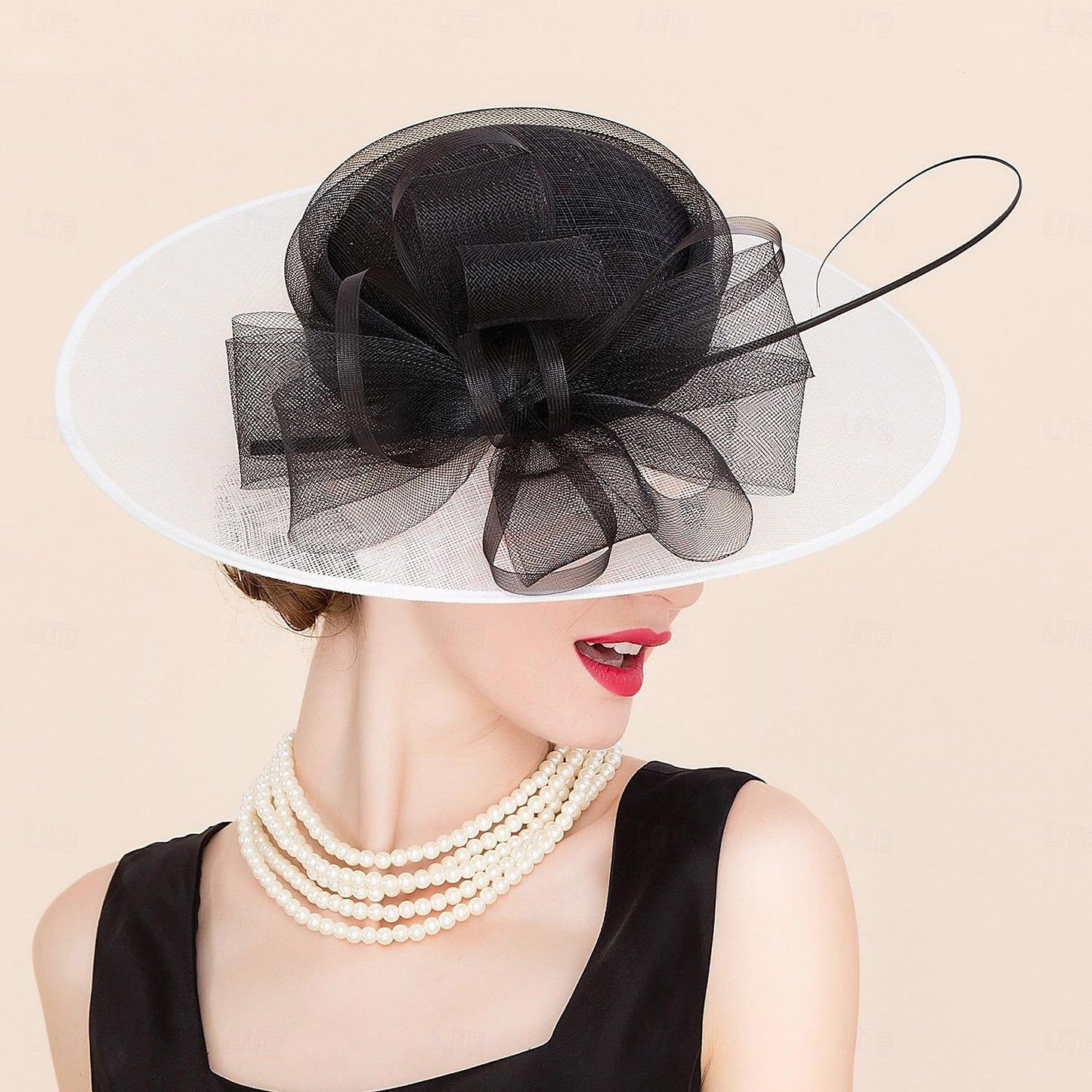 Wholesale Sun Hat Top Hat Sinamay Hat Wedding Tea Party Elegant Wedding With Feather Bowknot Headpiece