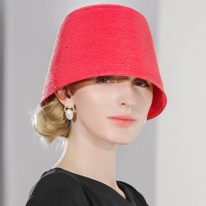 Wholesale Hats Polyester Straw Bucket Hat Straw Hat Sun Hat Wedding Casual Elegant Wedding With Pure Color