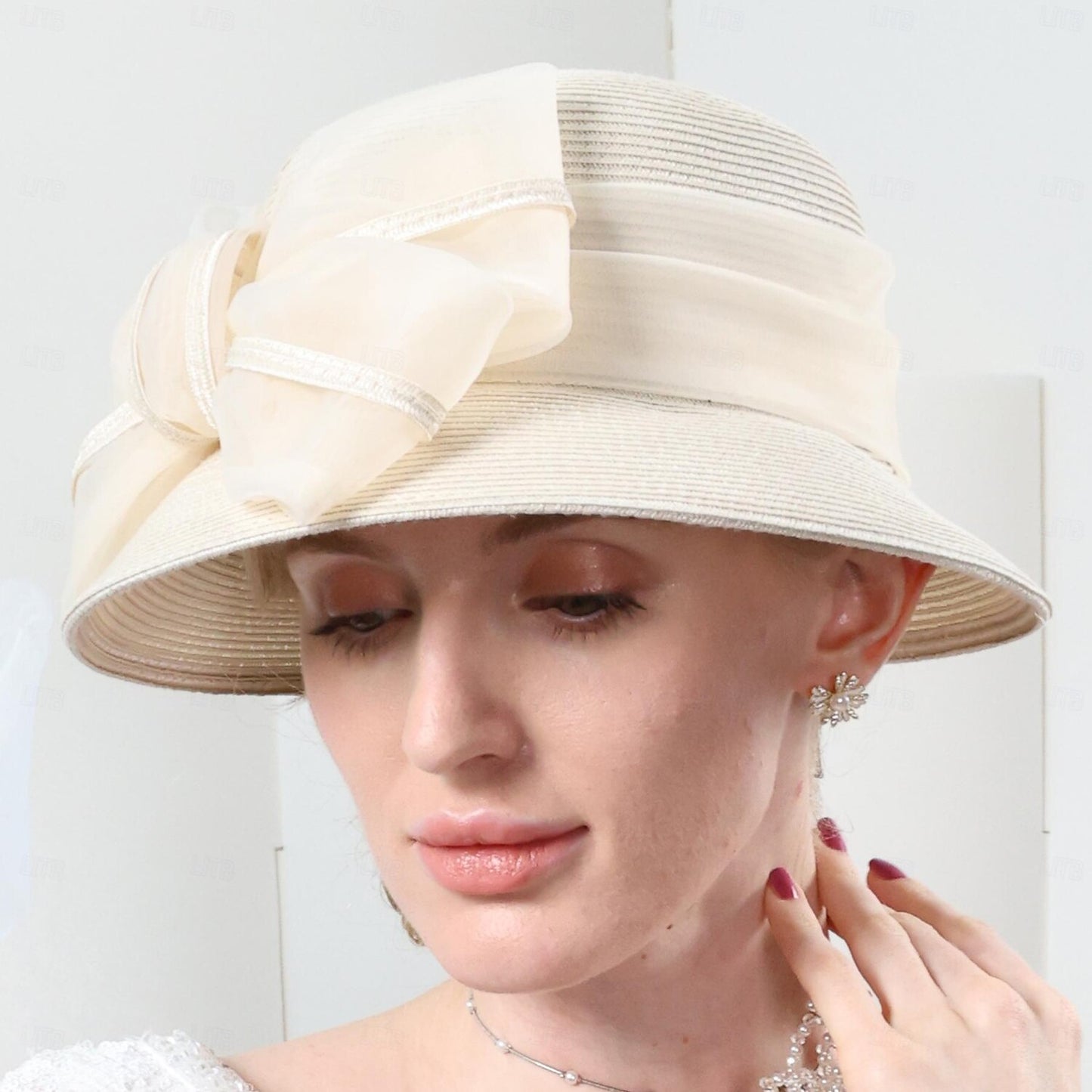 Wholesale Hats Bucket Straw Hat Sun Hat Wedding Tea Party Elegant Wedding With Bowknot Headpiece Headwear