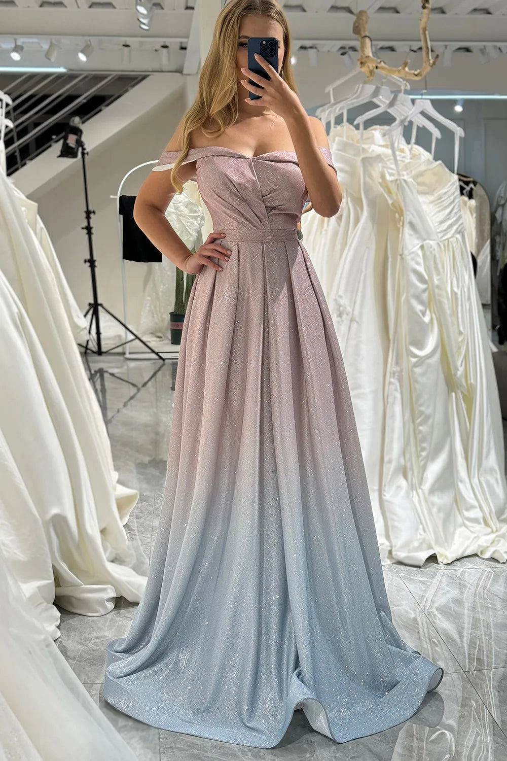 Wholesale Prom Dress A-Line Off the Shoulder Long Corset