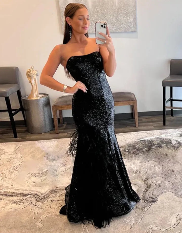 Wholesale Mermaid Sequins Prom Dress Sexy Off-the-Shoulder