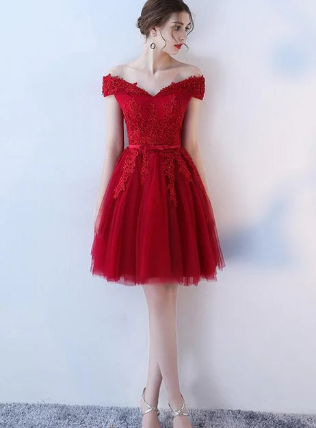 Aimishang Lovely A Line Tulle Short Homecoming Dress Prom Dress Party Dress Elegant Graduation Dress