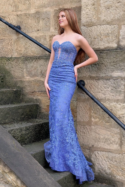 Aimishang Black Evening Dress Sweetheart Lace Appliques Mermaid Long Prom Dresses