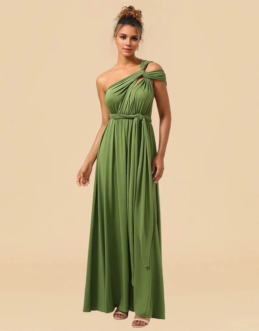 Wholesale Bridesmaid Dress Convertible Spandex A-line Floor Length