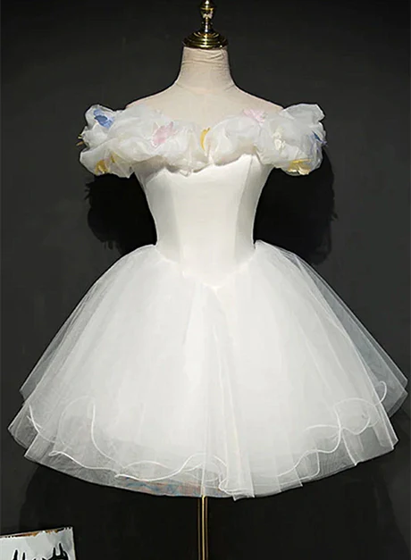 Aimishang A Line Tulle Short Off Shoulder Homecoming Dress Lovely Graduation Dress Cute Party Dress Formal Dress