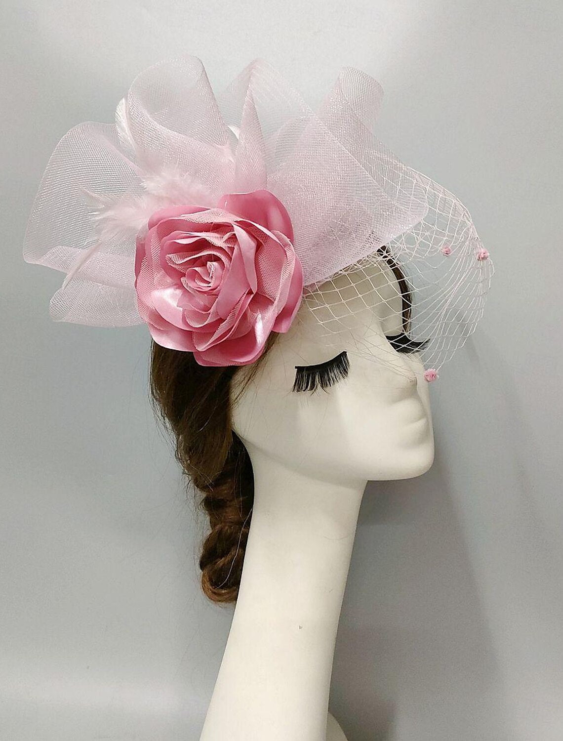 Wholesale Fascinators Headwear Veil Hat Wedding Ladies Day With Cap Floral Headpiece Headwear