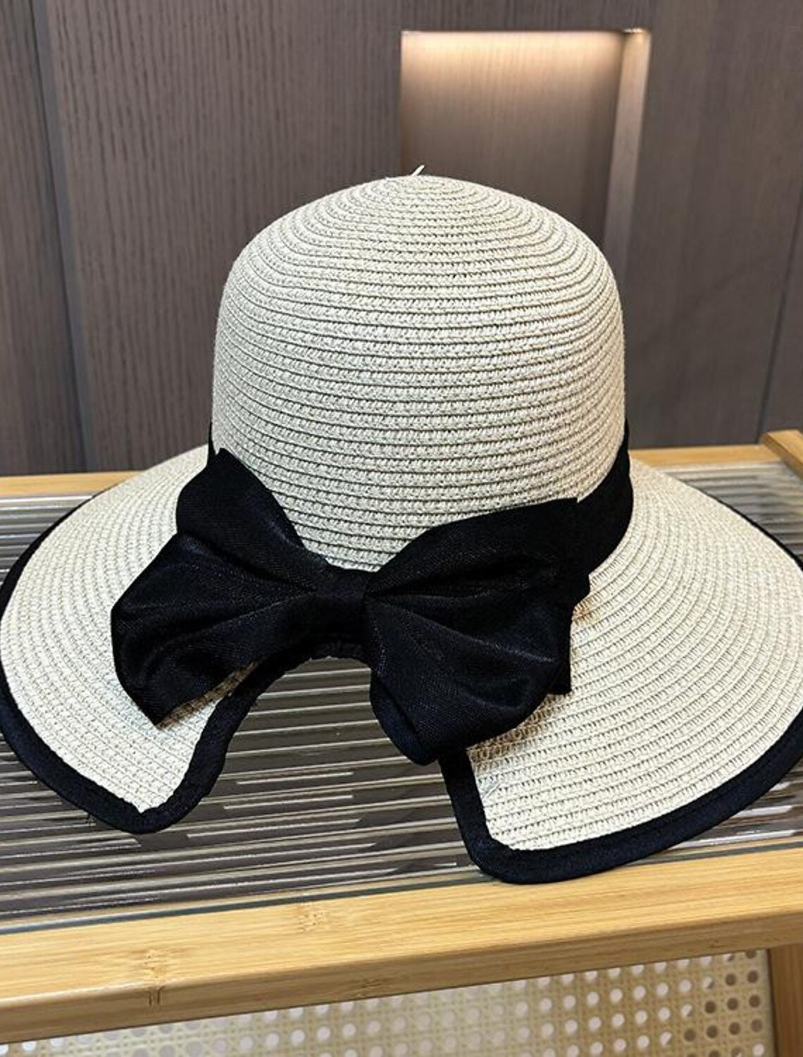 Wholesale Fascinators Hats Straw Bucket Hat Straw Hat Sun Hat Holiday Beach Elegant Vintage With Bowknot Pure Color Headpiece Headwear