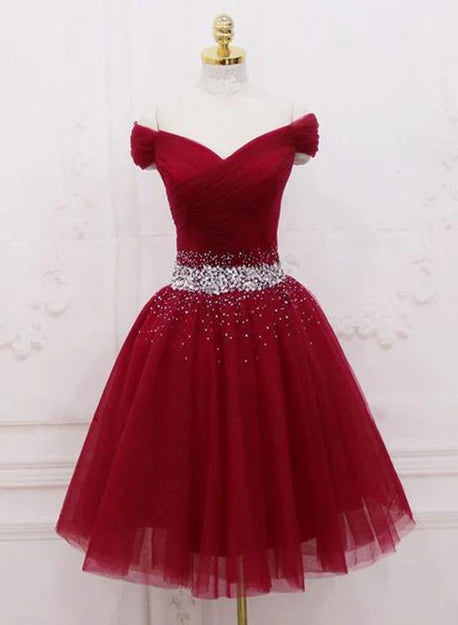 Aimishang A Line Homecoming Dress Tulle Off the Shoulder Party Dress Elegant Graduation Dress