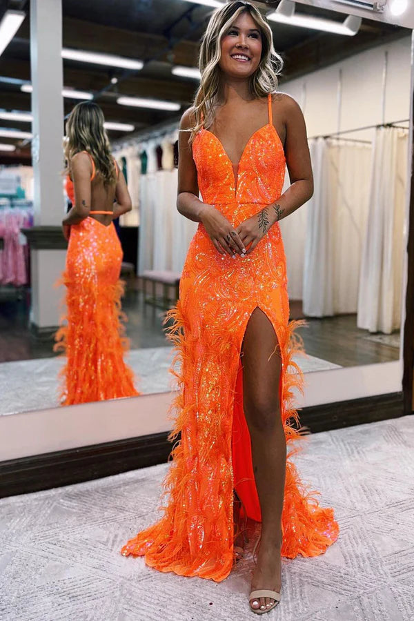 Wholesale Jade Sequin Evening Dress Lace V Neck Mermaid Prom Dresses with Slit