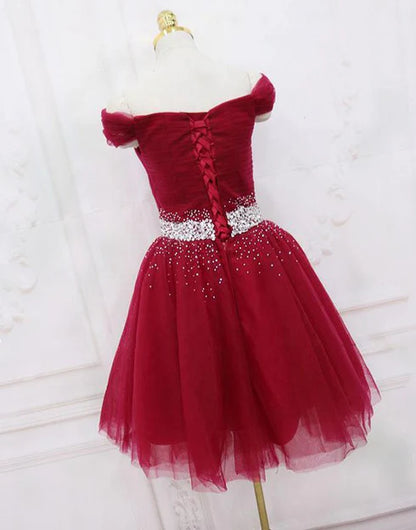 Aimishang A Line Homecoming Dress Tulle Off the Shoulder Party Dress Elegant Graduation Dress