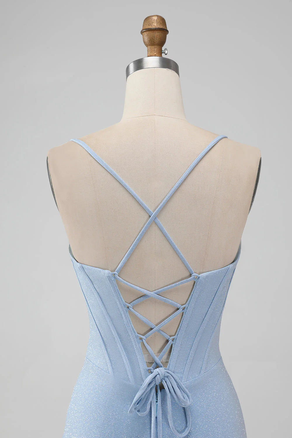 Wholesale Bodycon Light Blue Homecoming Dress Spaghetti Straps Corset Short Graduation Dresses