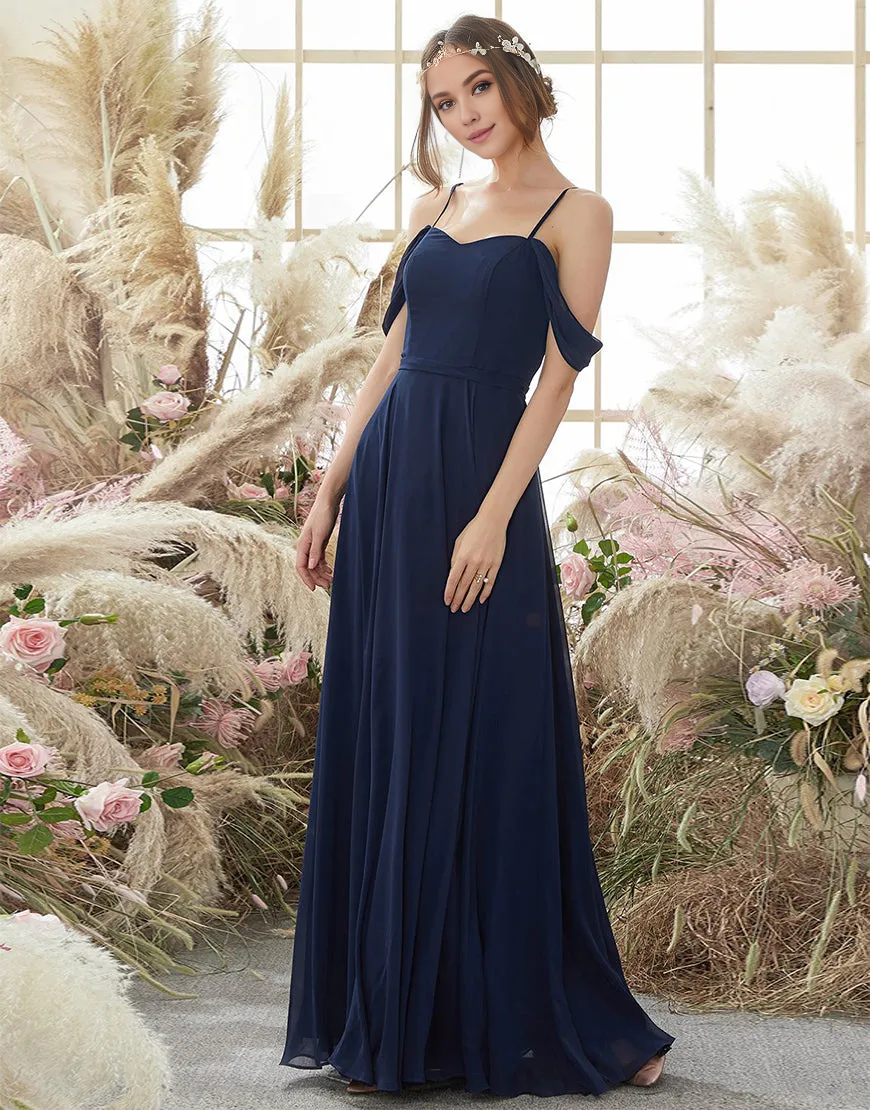 Wholesale Bridesmaid Dress Graceful Spaghetti Straps Chiffon