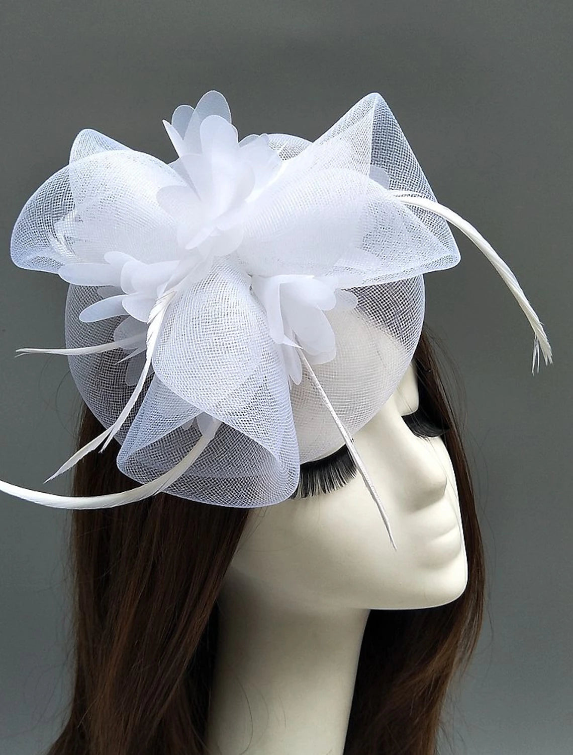 Wholesale Derby Hat/ Headdress with Feather / Floral / Flower 1PC Wedding / Special Occasion / Horse Race Headpie