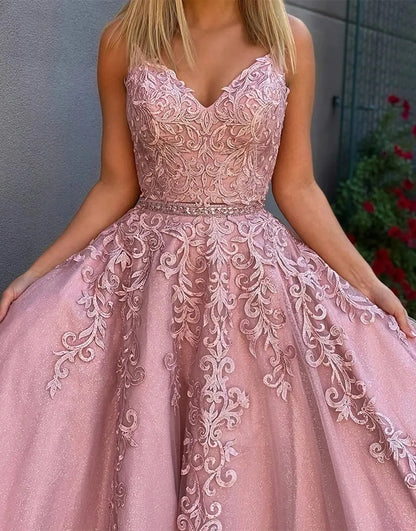 Wholesale Long Prom Dress A-Line Lace Two Pieces