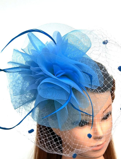 Wholesale Feather / Net Fascinators Hat / Flowers with Feathers / Fur 1PC Wedding / Special Occasion / Ladies Day Headpiece