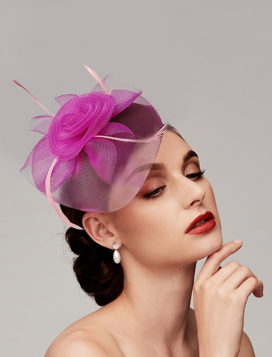 Wholesale Fascinators Derby Hat/ Headpiece with Feather / Cap / Flower 1 PC Wedding / Horse Race / Ladies Day Headpiece