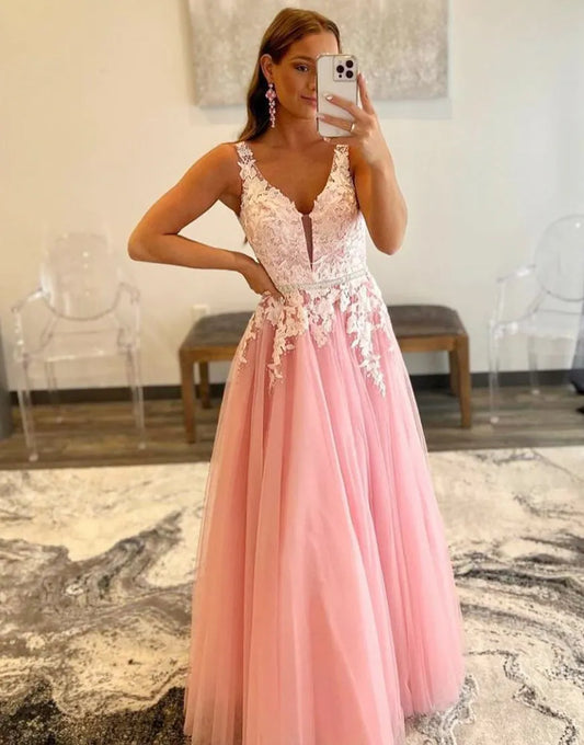 Wholesale Long Prom Dress A-Line Sexy Backless With Appliques