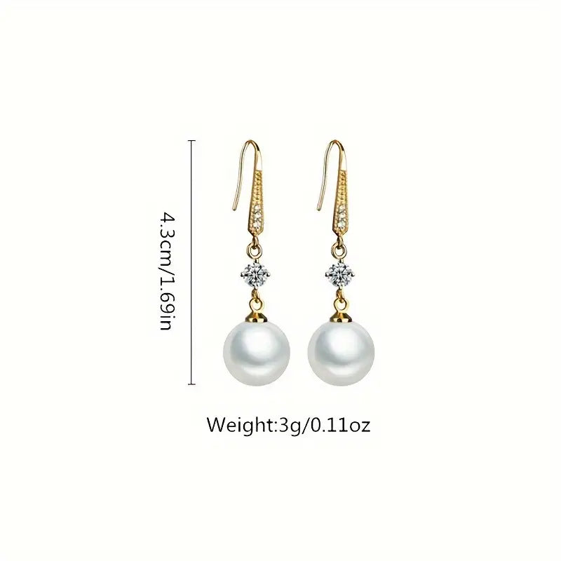 Wholesale Elevate Your Style With Exquisite White Faux Pearl Drop Dangle Earrings - Perfect For Daily Wear, Weddings And Holidays - Ideal Gift For Women - 1 Pair