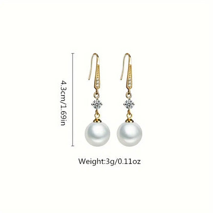 Wholesale Elevate Your Style With Exquisite White Faux Pearl Drop Dangle Earrings - Perfect For Daily Wear, Weddings And Holidays - Ideal Gift For Women - 1 Pair