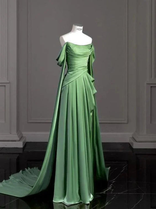 Wholesale Elegant Formal Women's Dresses A Line Green Long Evening Dresses Formal Party Dress