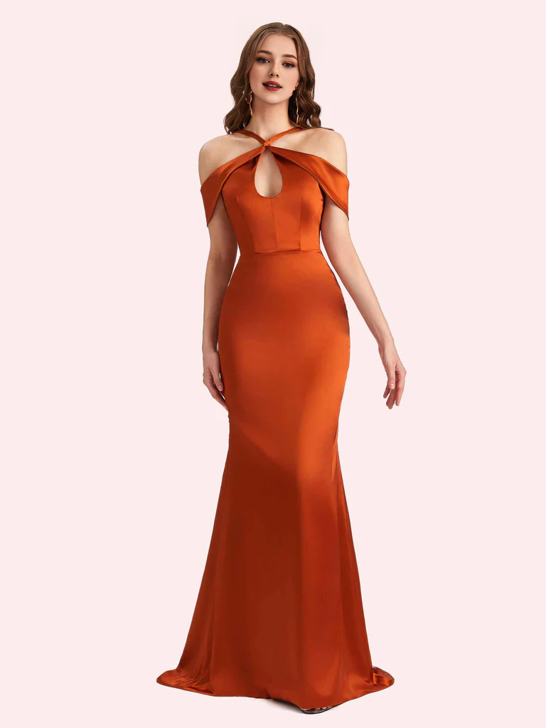 Wholesale Bridesmaid Dresses For Wedding Off Shouder Spaghetti Straps Mermaid Soft Satin