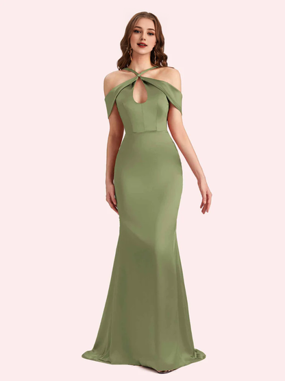 Wholesale Bridesmaid Dresses For Wedding Off Shouder Spaghetti Straps Mermaid Soft Satin