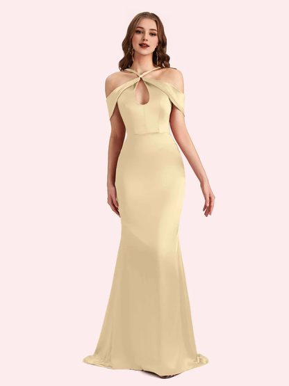 Wholesale Bridesmaid Dresses For Wedding Off Shouder Spaghetti Straps Mermaid Soft Satin