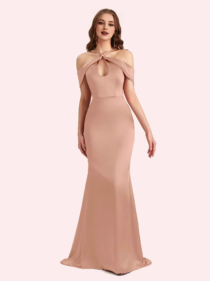 Wholesale Bridesmaid Dresses For Wedding Off Shouder Spaghetti Straps Mermaid Soft Satin