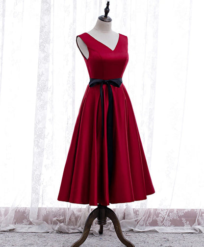 Aimishang Elegant V Neck A Line Sleeveless Lace-Up Back Formal Prom Dress Classy Bridesmaid Dress