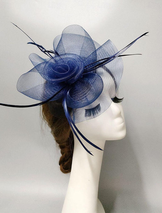 Wholesale Fascinators Headwear Net Veil Hat Wedding Ladies Day With Floral Ruffles Headpiece