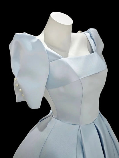 Aimishang Pretty A Line Short Sleeves Formal Prom Dress Elegant Summer Dress Cute Homecoming Dress