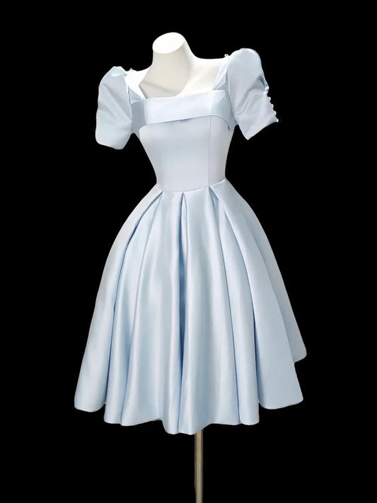 Aimishang Pretty A Line Short Sleeves Formal Prom Dress Elegant Summer Dress Cute Homecoming Dress