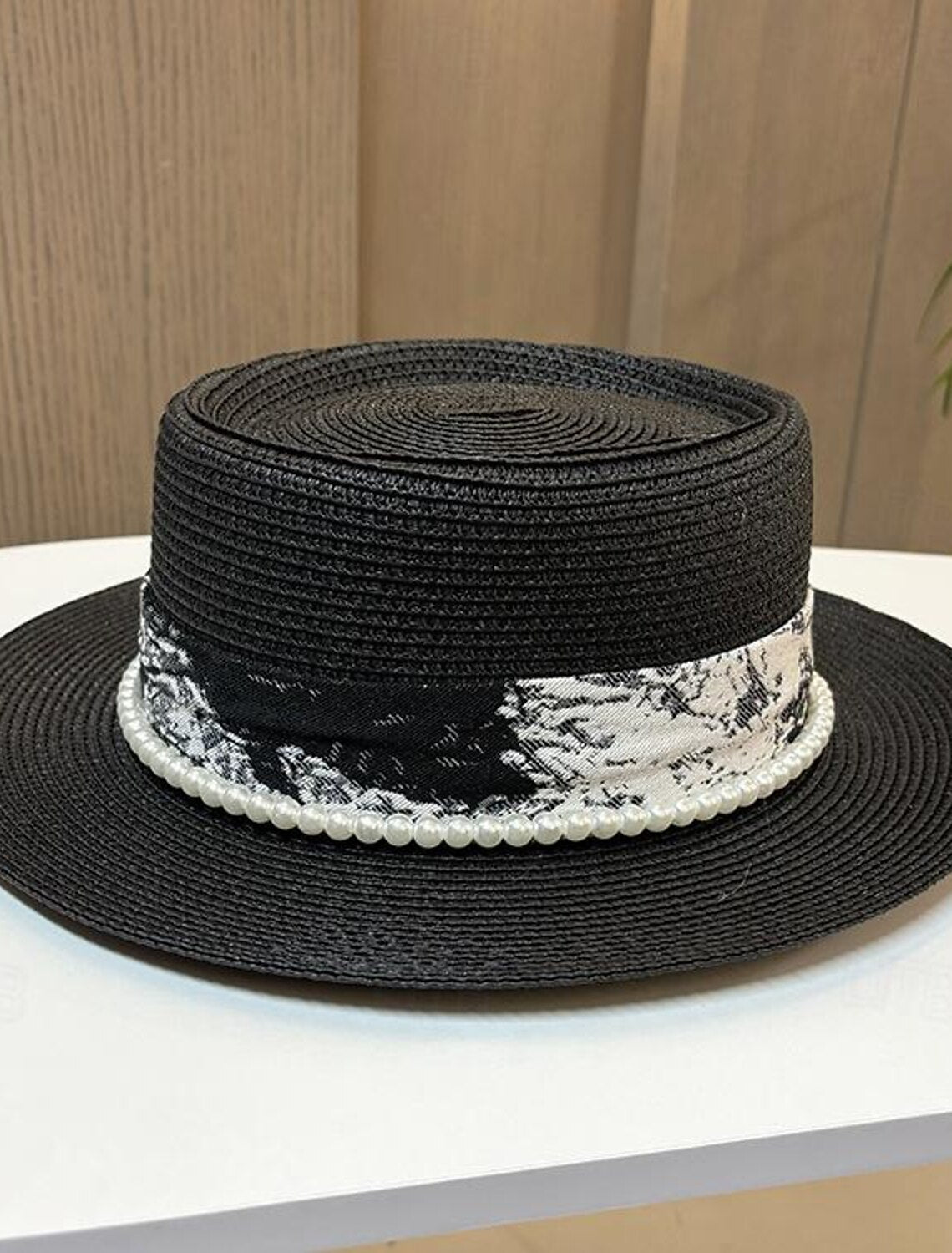 Wholesale Fascinators Hats Cotton Straw Straw Hat Sun Hat Holiday Beach Elegant Simple With Faux Pearl Ribbons Headpiece Headwear