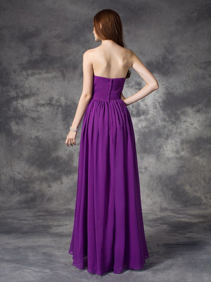 Wholesale A-Line Chiffon Sweetheart Sleeveless Asymmetrical With Ruffles Bridesmaid Dresses