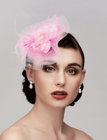 Wholesale Derby Hat/ Headpiece with Feather / Cap / Flower 1 PC Wedding / Horse Race / Melbourne Cup Headpiece