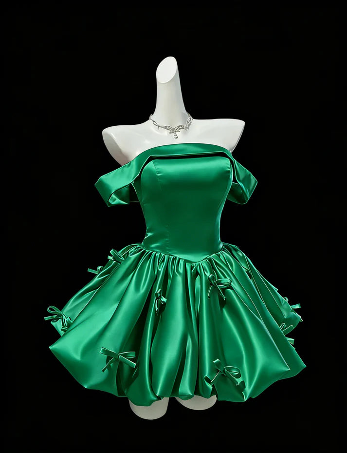 Aimishang Pretty A Line Blue Off The Shoulder Short Formal Prom Dress Cute Cocktail Homecoming Dress With Bow