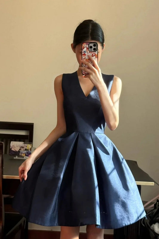 Aimishang Elegant A Line V-neck Sleeveless Short Formal Prom Dress Fashion Homecoming Dress