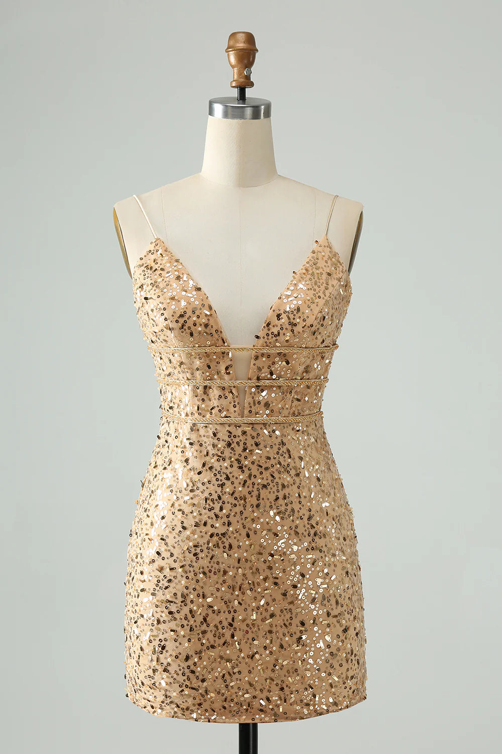 Wholesale Short Homecoming Dress Bodycon Spaghetti Straps Corset with Sequins