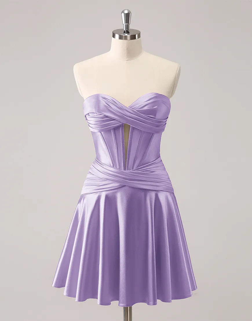 Wholesale Homecoming Dress A-Line Strapless Satin