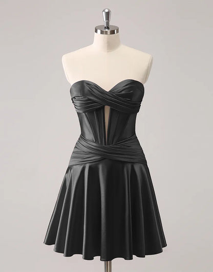 Wholesale Homecoming Dress A-Line Strapless Satin