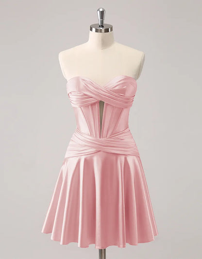 Wholesale Homecoming Dress A-Line Strapless Satin