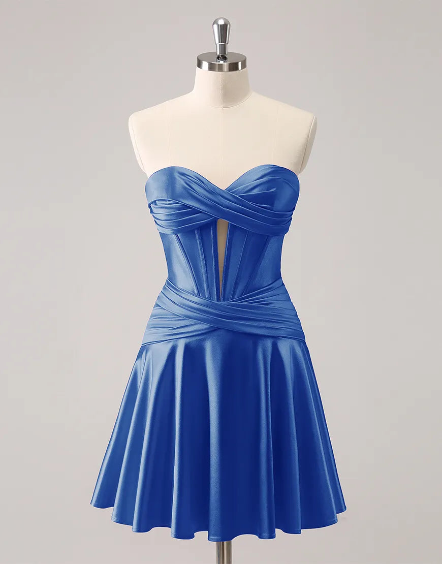 Wholesale Homecoming Dress A-Line Strapless Satin