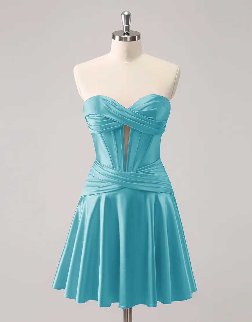 Wholesale Homecoming Dress A-Line Strapless Satin