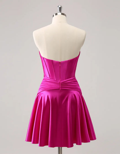 Wholesale Homecoming Dress A-Line Strapless Satin