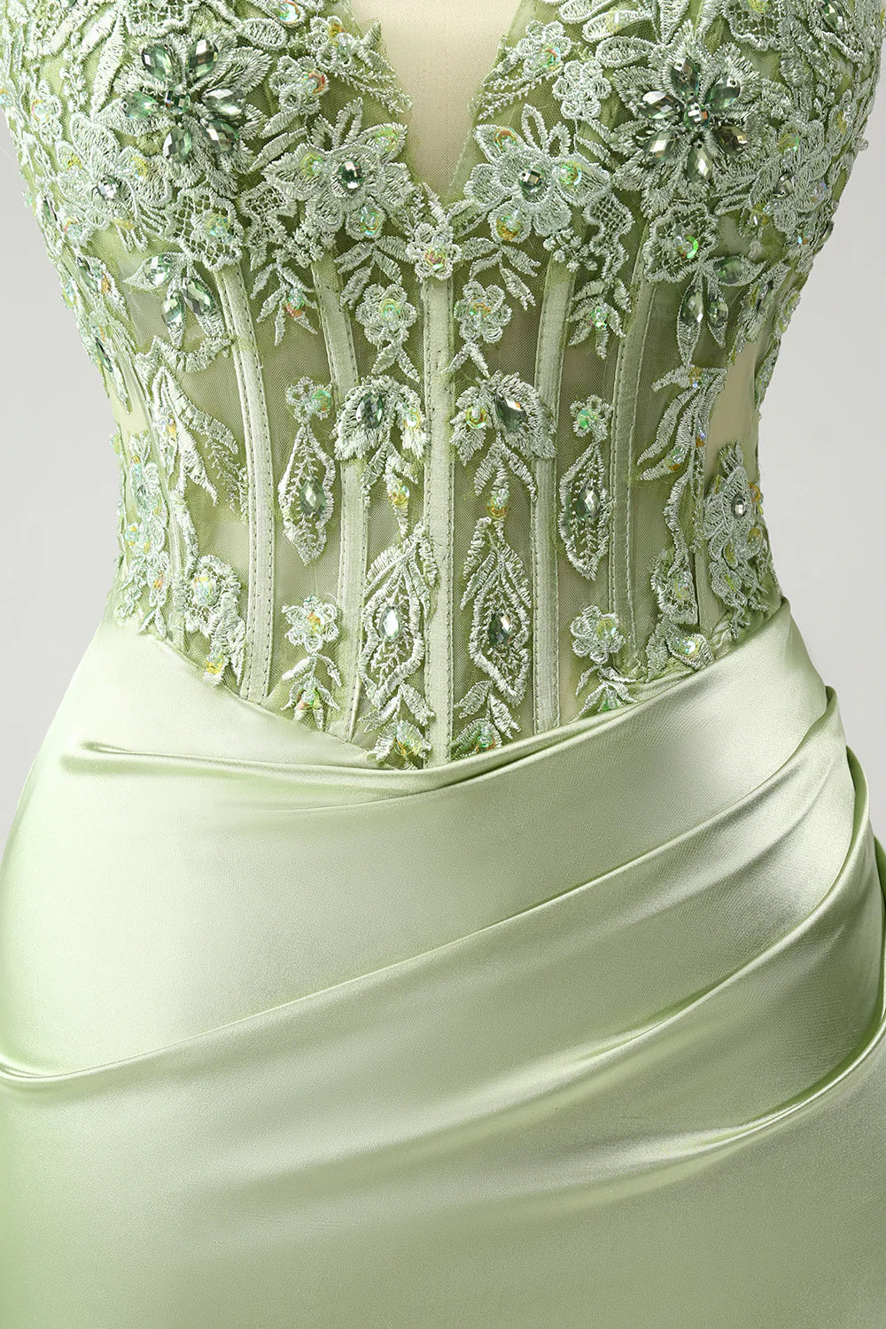 Wholesale Stylish Green Homecoming Dress Sheath Criss Cross Back Corset Short with Appliques